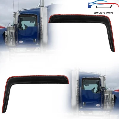 Viseras de ventana con cinta deflector protector de lluvia solar para Kenworth C500 W900 T800 Foto 1 de 4