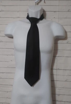 -Men's Burton Solid Black 100% Polyester Neck Tie, 3.75 X 57 - Image 1 of 4