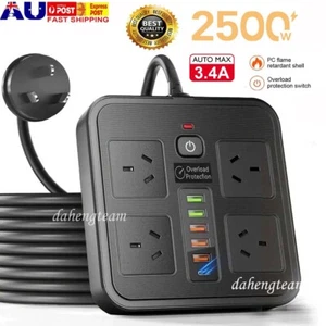 Surge Protector Power Board 4 Outlets USB A C PD Individual Switch Power Strip - Picture 1 of 13