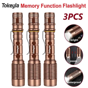 3 Pack 990000LM Super Bright LED Flashlight Handheld Torch Lamp Flashlights Zoom - Picture 1 of 12