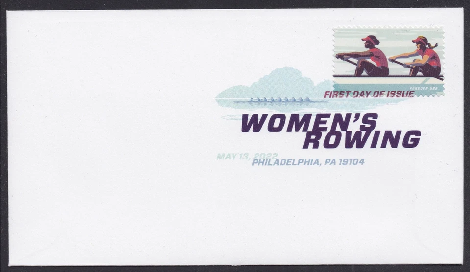 US 5694 Women's Rowing red #1 DCP FDC 2022 - Image 1 of 1