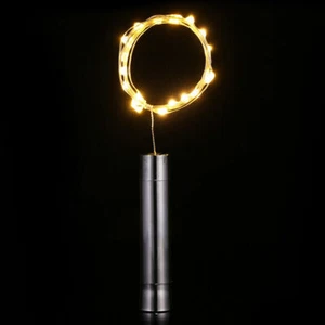 6X 20LED Flaschenlicht Korken Lichterkette Akku Metall Weinflasche Licht DE - Bild 1 von 14