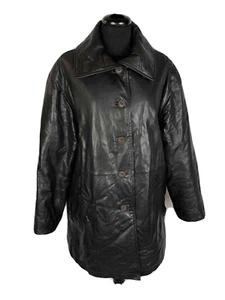 ARMANI JEANS VINTAGE '80 Giacca Giaccone Donna Pelle Woman Jacket Sz.XL - 48 - Imagen 1 de 5