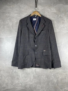 Luis Trenker Tailored Wool Blend Blazer Dark Blue Brown Mélange Size 50 - Picture 1 of 14