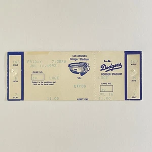 Roy Campanella & Don Drysdale Tribute Full Ticket 7/16/1993, Dodgers vs Expos - Picture 1 of 6