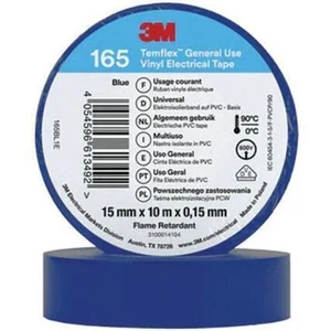 10x PVC Electrical Insulating Tape 15mm x 0.15mm x 10m; Temflex™ 165, blue, 3M - Picture 1 of 2