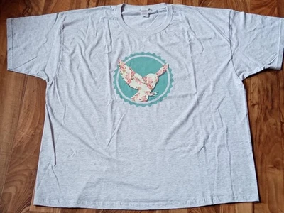 Fruit of the Loom Baumwoll T-Shirt mit Druck  Eule Übergröße 3 XL  grau - Bild 1 von 4