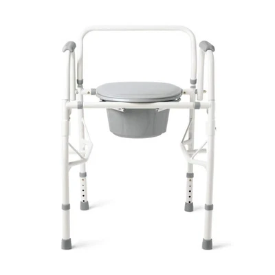 Medline Steel Drop-Arm Commode, 350 lb Weight Capacity - Image 1 of 4