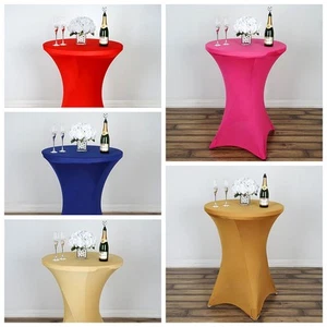 12 pcs 36" Cocktail SPANDEX Fitted Table Covers Tablecloth Wedding Linens - Picture 1 of 130
