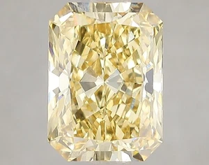 3 CT Yellow Radiant Cut Lab Grown Diamond For Engagement Ring -IGI Certified - Picture 1 of 4