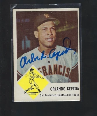 Orlando Cepeda Autographed Signed  JSA COA Baseball Card 1963 FLEER 64 EX - Image 1 of 3