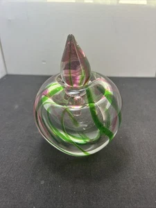 Italienischer venezianischer Murano Swirl Glas Apfel Parfüm Flakon MCM 5,5" T - Bild 1 von 7