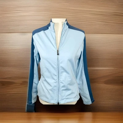 Chaqueta deportiva Danskin estilo retro cinta rayas talla S azul ropa deportiva informal gimnasio Foto 1 de 4