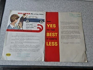 Hillman Minx 1600 de luxe sales brochure dealer stamp price list Advertising - Picture 1 of 5