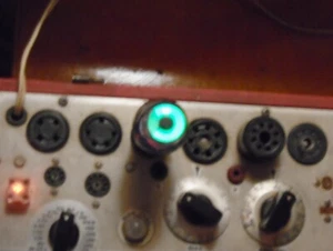 NOS KenRad 6E5 Green TUNING EYE Vacuum Tube RARE Shoulder Type NEW UNUSED Bright - Picture 1 of 19