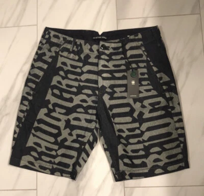 Pantalones Cortos Chinos G-Star Raw Vetar Para Hombre Negro Gris $110 Nuevos Foto 1 de 4