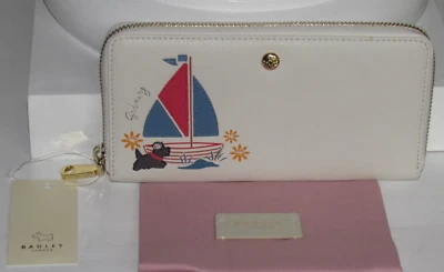Cartera sin asas Radley London SAIL AWAY grande con cremallera alrededor natural nueva con etiquetas $128 Foto 1 de 4