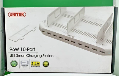 Unitek 96w 10-port USB Smart Charging Device Station, NEW, FREE SHIPPING! - Image 1 of 4