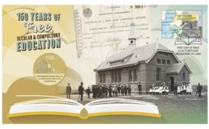 2022 Australian 150 Years of Free Education $1 Coin PNC - Stamp & Coin Cover - Picture 1 of 2