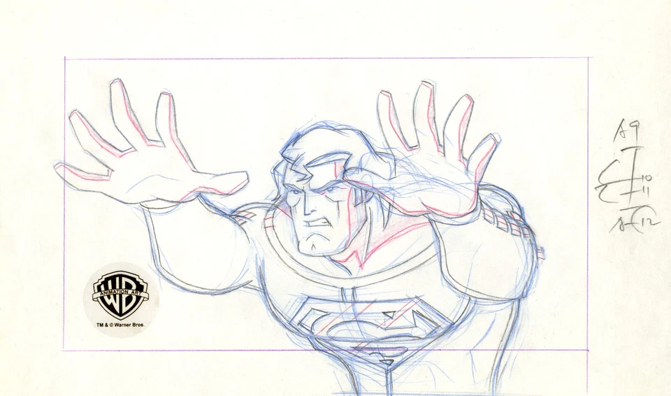 Superman Animated Series- Original Production Drawing-Superman - Image 1 of 1