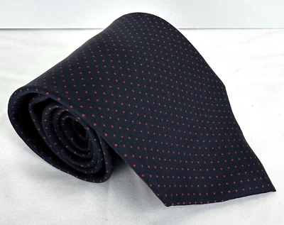 Leonardo Strelli NWT Navy Blue & Red Polka Dot 100% Silk Men's Tie - Image 1 of 4