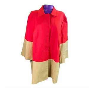 Coldwater Creek red tan color block collared jacket 12 - Picture 1 of 10