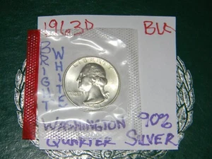 1963-D Uncirculated Silver {BU} Washington Quarter, Denver Mint-BLAZER!! - Picture 1 of 6