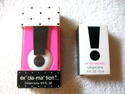 2 "Aerosol de colonia Coty Ex-Cla-Ma-Tion para mujer" .5 y .375 / Ambos nuevos en cajas Foto 1 de 2