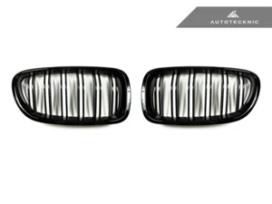 AUTOTECKNIC GLOSS BLACK DUAL-SLATS FRONT GRILLE - BMW F10 528I 530I 535I 550I M5 - Picture 1 of 2