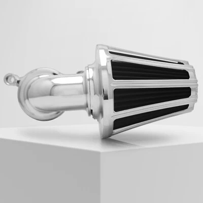Stage 1 Chrome Gauge Cut Cone Air Cleaner For Harley Big Twin Softail Dyna Touri - Image 1 of 4