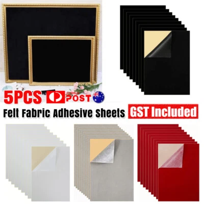 5/10x Felt Fabric Adhesive Sheets Multipurpose Velvet Sheet Sticky Glue Back - image 1 of 4