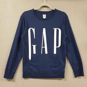 Gap Kids Pullover Shirt Girl's XXL Blue Logo Kangaroo Front Pocket Jersey Knit - Picture 1 of 9
