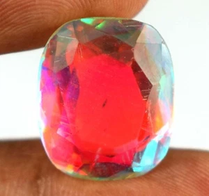 10,10 ct/15 mm zertifizierter natürlicher Regenbogen Mystic Topas Kissen Edelstein B99279 - Bild 1 von 7