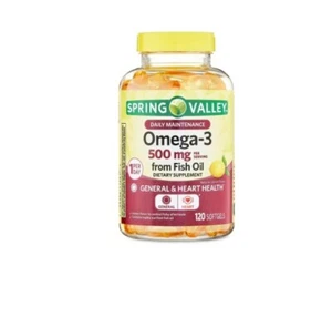 Spring Valley Daily Maintenance Omega-3 from Fish Oil 500 mg 120 Count - Picture 1 of 21