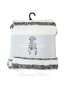 West Loop Womens Color Block White Black Poncho Cape Lightweight Fleece One Size - Picture 1 of 6