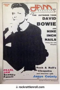 DAVID BOWIE 1995 JAM MAGAZINE DALLAS LIMITED MUSIC PAPER OUTSIDER TOUR - Picture 1 of 1
