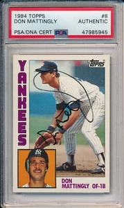 Don Mattingly New York Yankees Rookie Auto Signed 1984 Topps Card #8 ~ PSA/DNA - Picture 1 of 7
