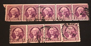 9 - 1932 US Stamp Scott #721 - 3 - Cent Coils - Washington - Used/NH/NG/VF - Picture 1 of 2