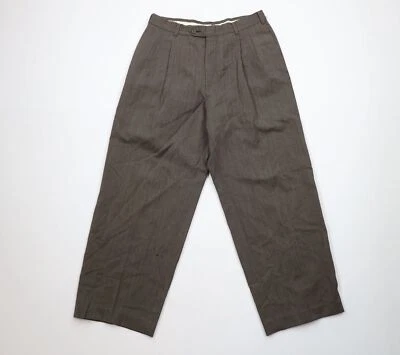 Pantalones chinos Pierre Cardin de colección años 70 para hombre 29x26 lana envejecida a rayas pierna ancha Foto 1 de 4