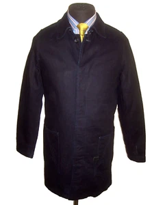 G-Star Raw A Crotch Trench dark wash ribbed faded denim coat removable lining S - Picture 1 of 12