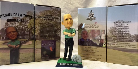 MANUEL de la TORRE PGA HOF GOLF TEACHER BOBBLEHEAD - *READ* PROCEEDS TO CHARITY! Cover