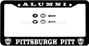 License Plate Frame Black Stainless Steel Vinyl Lettering for PITTSBURGH ALUMNI - Picture 1 of 3