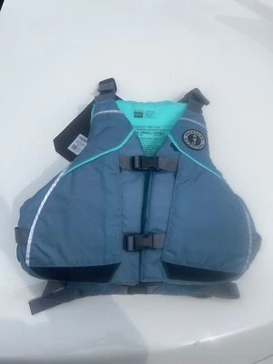 New W/ Tags MTI MUSTANG SURVIVAL Life Jacket Grey / Teal Adult XS / S - Image 1 of 3