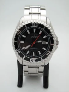 Croton Men's Black Dial Silver Stainless Steel Watch CA301230 - Picture 1 of 7