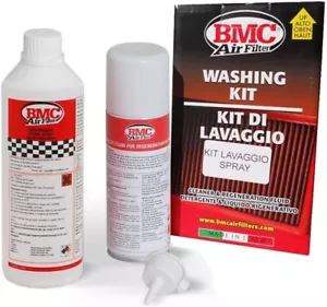 KIT LAVAGGIO PULIZIA FILTRO ARIA BMC AUTO MOTO OLIO SPRAY + DETERGENTE WA200-500 - Picture 1 of 2