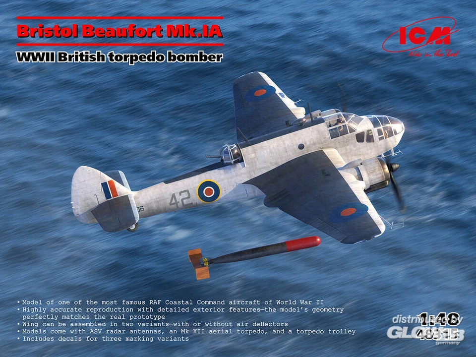 ICM: Bristol Beaufort Mk.IA, WWII British torpedo bomber in 1:48 [3318315] - Immagine 1 di 1