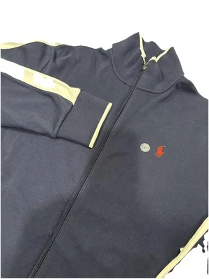 Chaqueta POLO RALPH LAUREN Doble Punto Pista Azul Marino con Rayas Blancas Nueva con Etiquetas Talla Mediana Foto 1 de 4