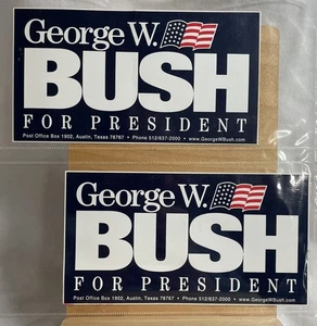 2- George W. Bush Presidential Election bumper stickers--New Old Stock - Picture 1 of 2