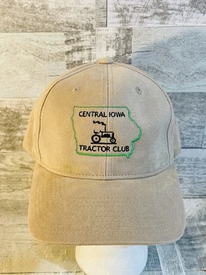 Central Iowa Tractor Club Beige Strapback Baseball Hat Cap Farming Agriculture - Image 1 of 4