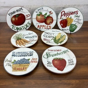 JUEGO DE 7 PLATOS DE ENSALADA DE FRUTAS SAKURA FARMSTAND DAVID CARTER - Imagen 1 de 10